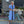 Load image into Gallery viewer, The Sconset Dress Long in periwinkle linen with navy trim