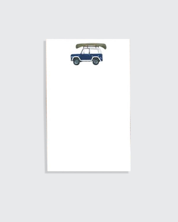 Blue Bronco With Canoe SUV Notepad
