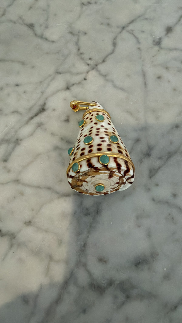 Aquamarine Chocolate and White Shell