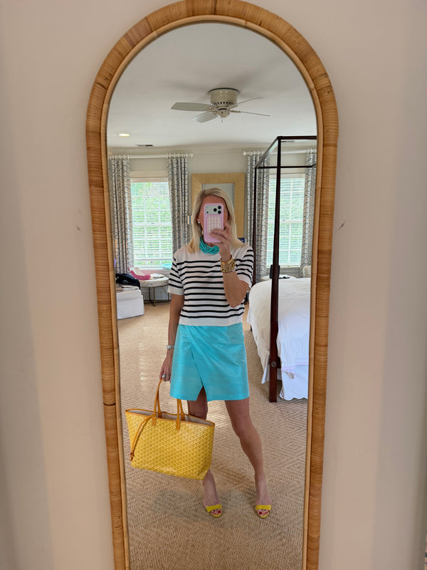 Turquoise Silk Dupioni Short Sarong