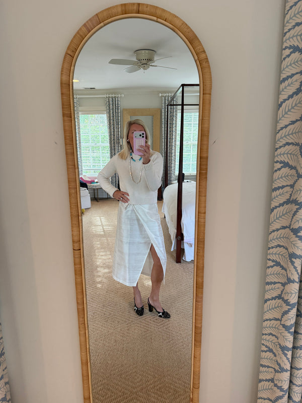 White Silk Dupioni Sarong