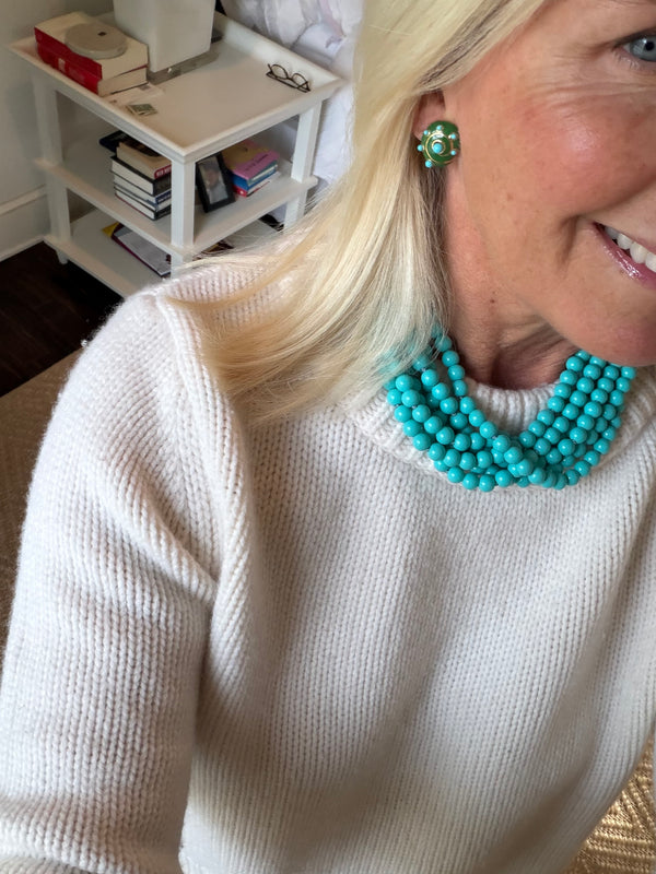 Jade and Turquoise Snail Earrings