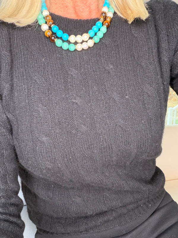 Turquoise and Pearl Necklace