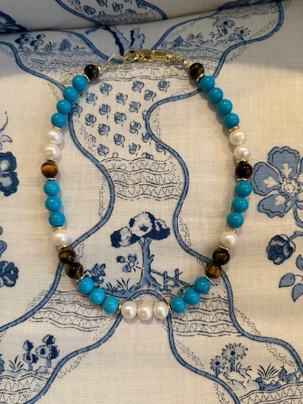 Turquoise and Pearl Necklace