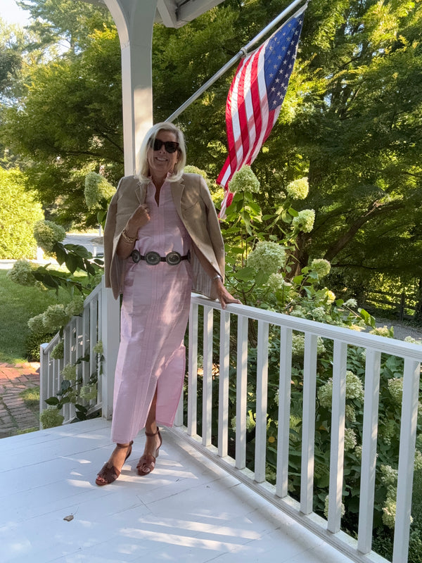 Pale Pink Silk Dupioni Sconset Maxi