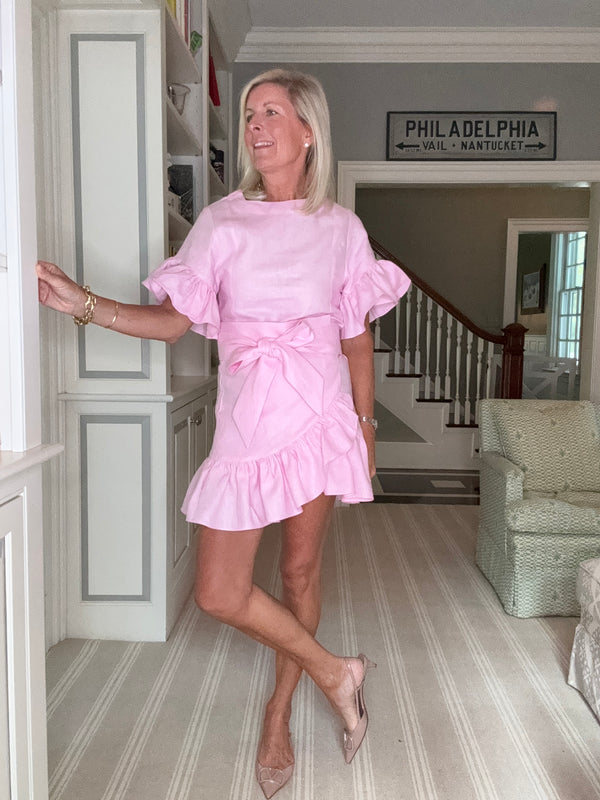 Honor Candy Pink Linen dress