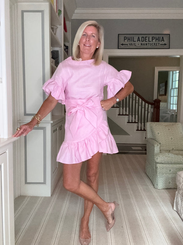 Honor Candy Pink Linen dress
