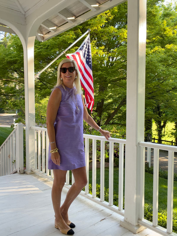 Amethyst Shift Dress in Silk Dupioni