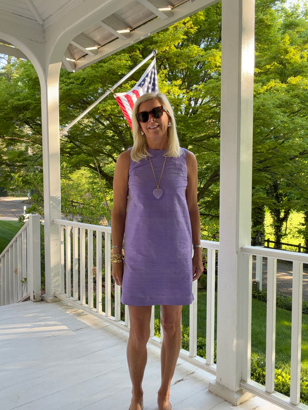 Amethyst Shift Dress in Silk Dupioni