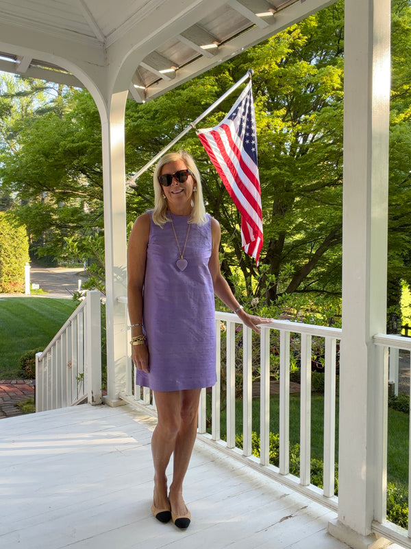 Amethyst Shift Dress in Silk Dupioni