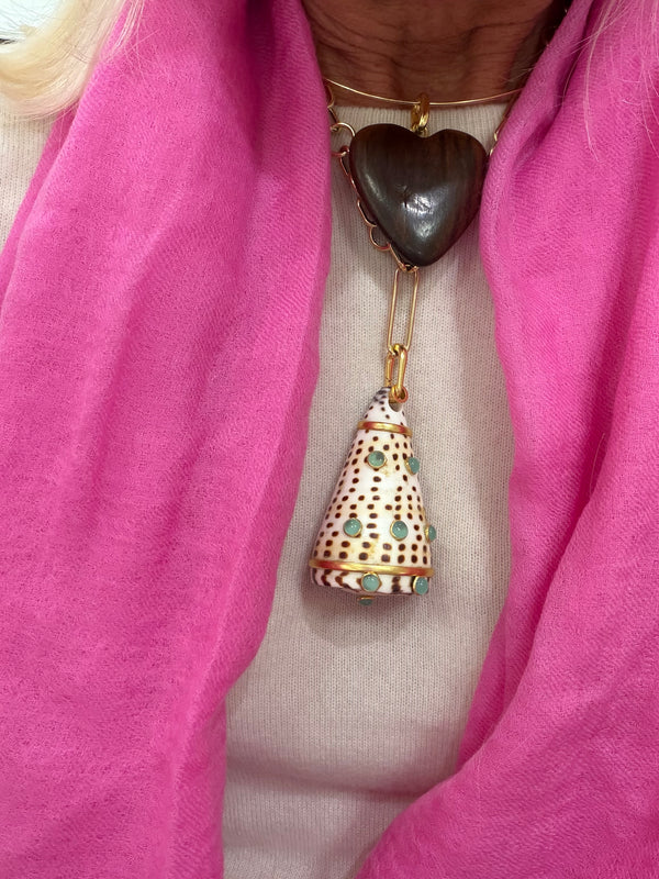 Aquamarine Chocolate and White Shell