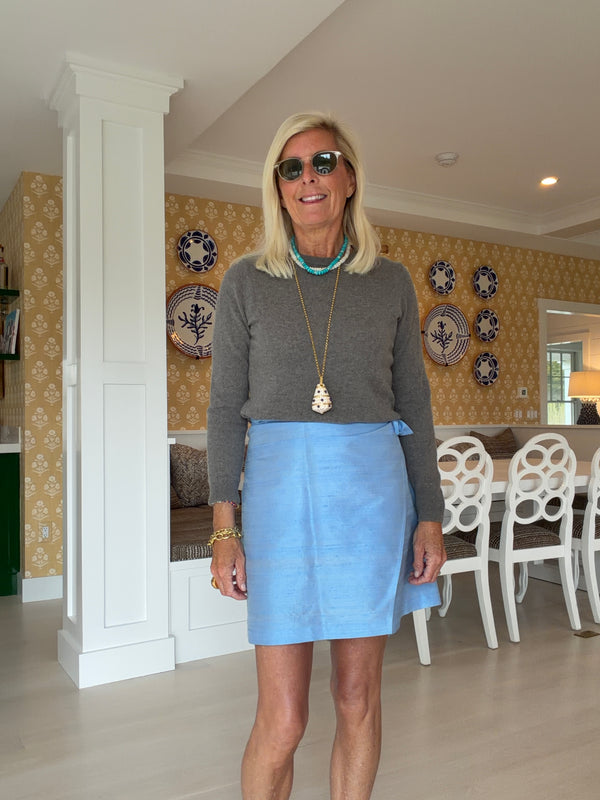 Periwinkle Sarong in Silk Dupioni