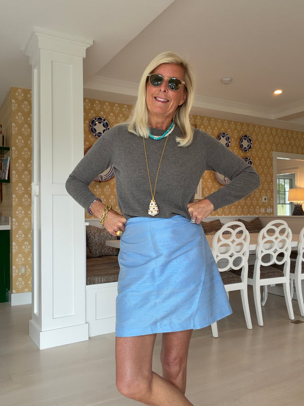 Periwinkle Sarong in Silk Dupioni