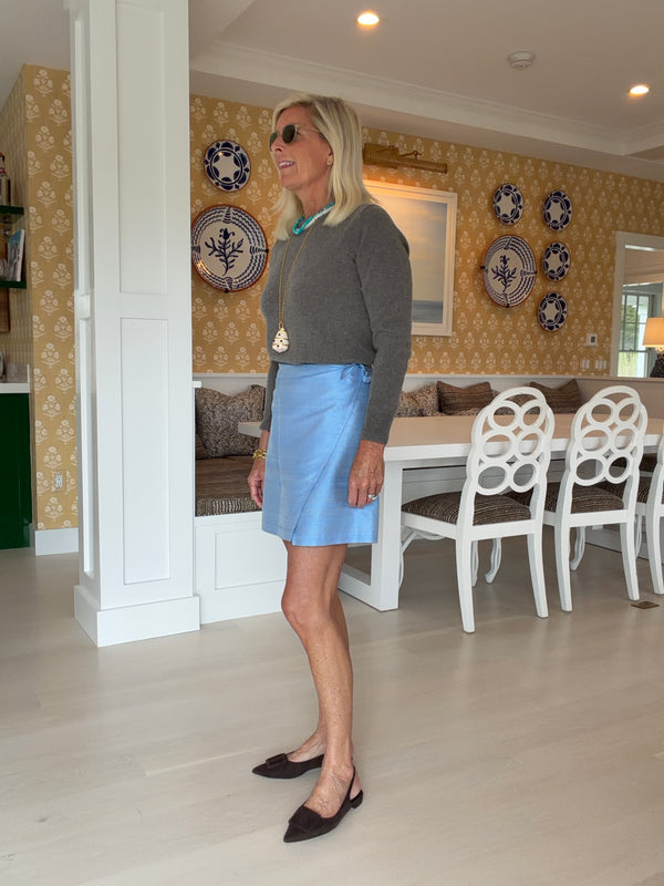 Periwinkle Sarong in Silk Dupioni