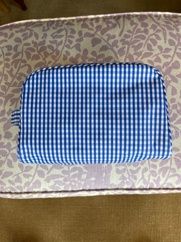 Royal Blue Gingham Dopp Kit