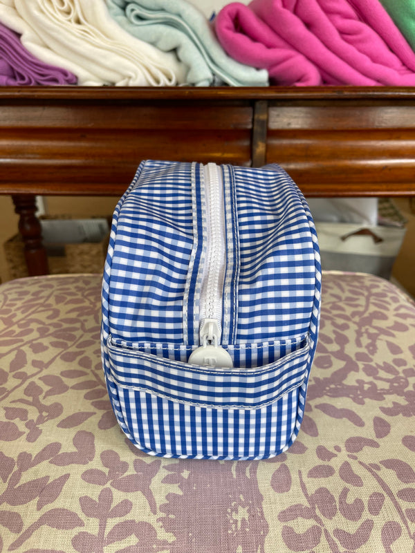 Royal Blue Gingham Dopp Kit