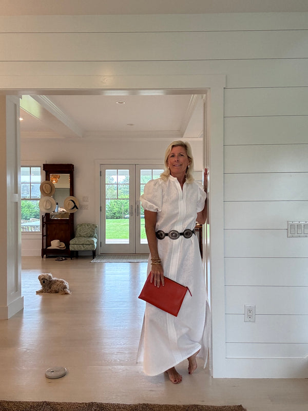 Sconset Maxi Dress in White Linen