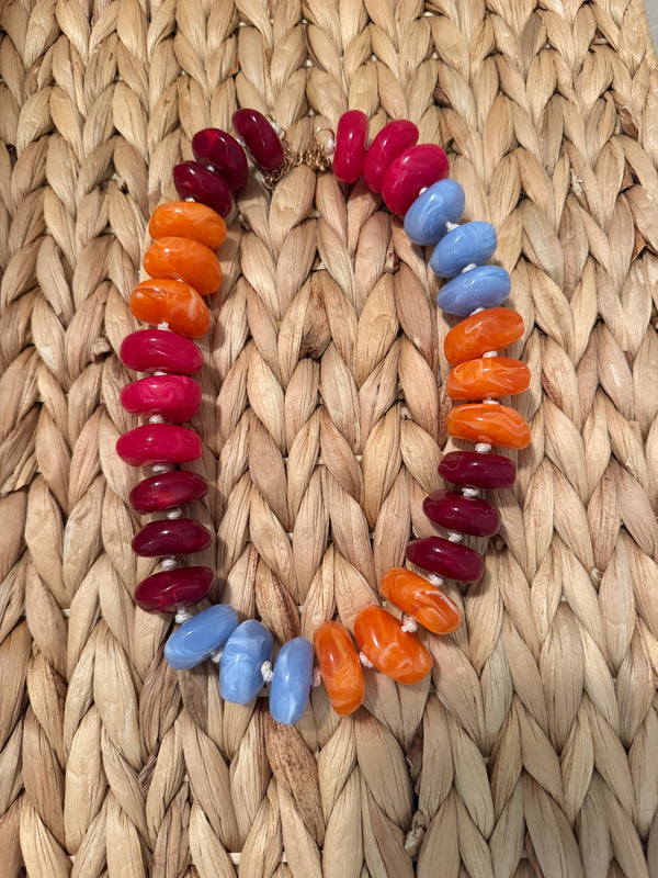 Multi Color Red Big Bead