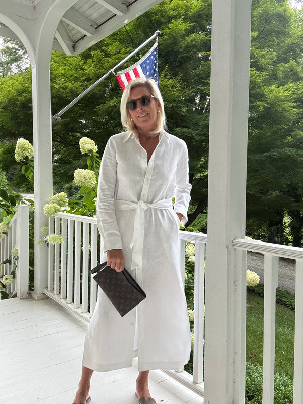 Katerina Button Down Dress in White