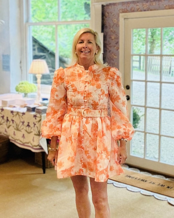 The Party Dress - Orange and White Floral