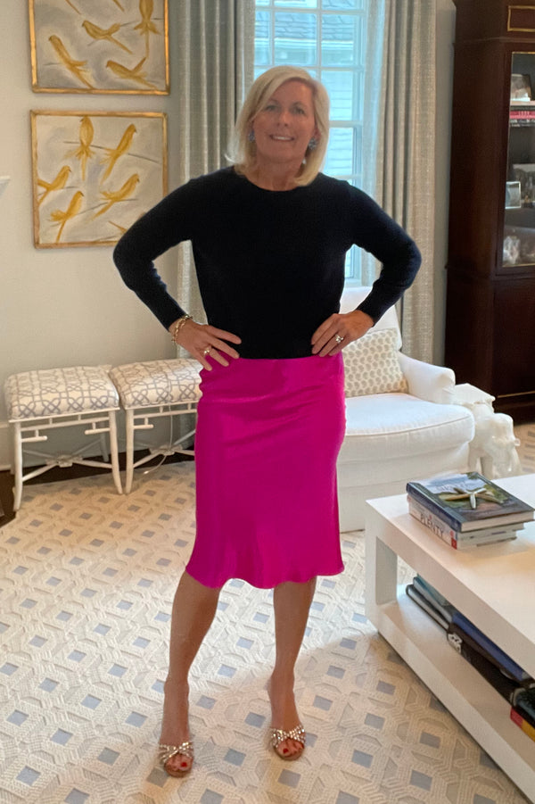 Pink Bias Cut Skirt