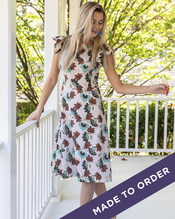 Audrey Dress With Ruffle Sleeve