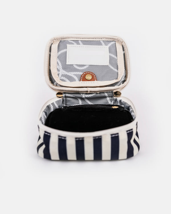 Zoe Jewelry Case - Navy Stripe