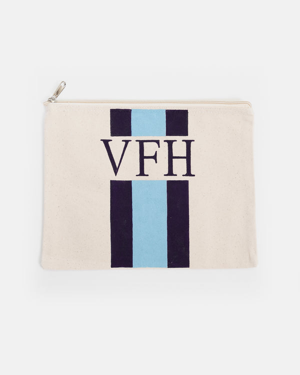 Sadie Canvas Pouch - Navy & Blue Stripe